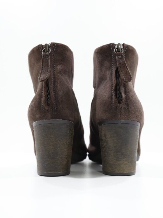 Clarks Enfield Tess Brown Suede 3" Block Heel Ankle Booties - 9.5 - Picture 4 of 7